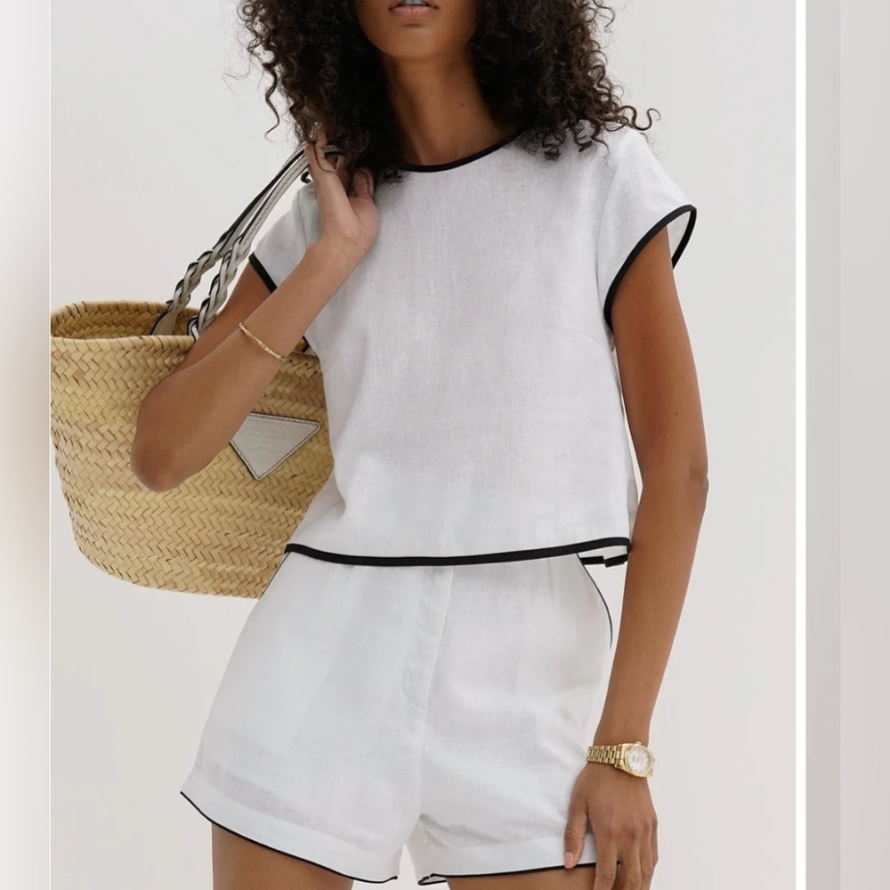 Commense pure cotton trim short set